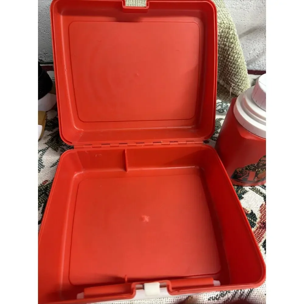 Vintage 1983 Plastic A-Team Lunchbox and Thermos Mr T Red Made In USA